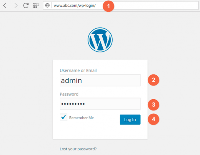 Accessing WordPress dashboard from url